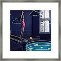 Gir Diving Into Imaginary Pool Framed Print