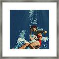 Girl Diving Into Water An Art Painting Framed Print