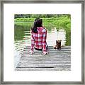 Girl With Boots Framed Print