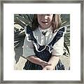Girl With Tooth And Cactus Framed Print