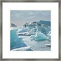 Glacial Lagoon In Afternoon Light Framed Print