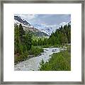 Glacial River In The Swiss Alps Framed Print