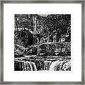 Glade Creek Grist Mill Black And White Framed Print