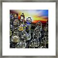 Glass Chess And Color Sunset Backdrop Macro Framed Print