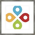Global Partnership Positioning System Network Logo Icon Set Framed Print