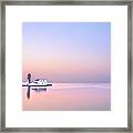 Singled Out At Sea, Glorious Dawn At Sea Greece, Corfu Calm And Tranquility Before Sunrise Framed Print