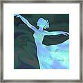 Glowing Blue Night Watercolor Ballerina Silhouette Framed Print