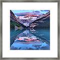 Glowing Victoria Glacier Sunrise Panorama Framed Print