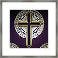 Gold Cross Mandala Framed Print