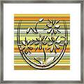 Gold Flowers On Yellow 2 Framed Print