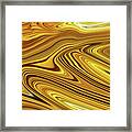 Golden Flowing Abstract Background Framed Print