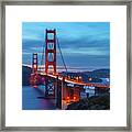Golden Gate At Nightfall Framed Print