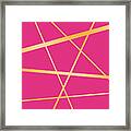 Golden Lines On Pink Framed Print