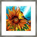 Goldfinch With Sunflowers Framed Print