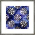 Goleva - Blue Gold Watercolor Mandala Galaxy Dharma Pattern Framed Print