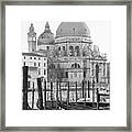 Grand Canal In Venice Black And White Framed Print
