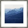 Grand Canyon Blue Silhouettes Framed Print