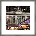 Grand Central Station New York At Night Framed Print