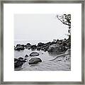 Gray Day Beach Scene Framed Print