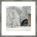 Great Smoky Mountains North Carolina Winter Barn Scenic Framed Print