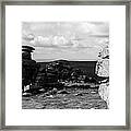Great Staple Tor Dartmoor National Park England Panorama Black And White Framed Print