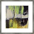 Green Black Yellow Gold White Abstract Framed Print