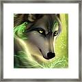 Green-eyed Wolf Framed Print