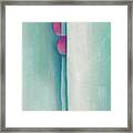 Green Lines And Pink - Abstract Modernist Painting Framed Print