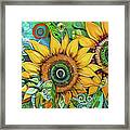 Groovy Sunflowers Framed Print