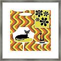 Groovy Yellow Stripes Room Framed Print