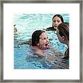 Group Of Preteen And Teenage Girls In Pool. Framed Print