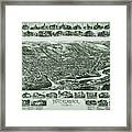 Hackensack New Jersey Vintage Map 1896 Hint Of Green Framed Print