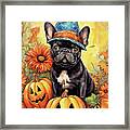 Halloween Bulldog Wizard Framed Print