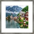 Hallstatt Village In Austria Framed Print