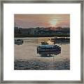 Hampshire Sunset With Boats Framed Print