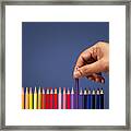 Hand Picking Coloured Pencil Framed Print