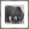 Hanging With My Mom Crop Black And White Framed Print