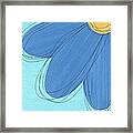 Happy Blue Flower Abstract Framed Print