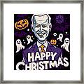 Happy Christmas Joe Biden Funny Halloween Framed Print