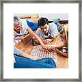 Happy Family Playing A Game Framed Print