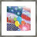Happy Independence's Day 4th Of July Holiday Card Framed Print