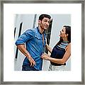 Happy Smiling Couple In Urban Background Framed Print