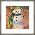 Happy Snowman Framed Print