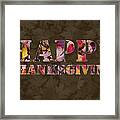 Happy Thanksgiving Greeting Card Framed Print