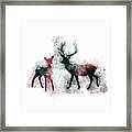Harry Potter Patronus Stag And Doe Watercolor Ii Framed Print