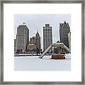 Hart Plaza Detroit In Winter Framed Print