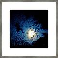 Harvest Moon In The Clouds Framed Print