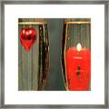 Heart And Candle In Glasses With Champagne Framed Print