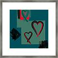 Heart On You - Blue Combo Framed Print