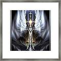 Heavenly Angel Wings Cross Framed Print